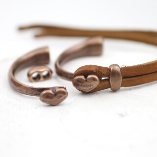 Herz Armspange, Half Cuff Armbandverschluss 57 mm Ø 8*4 mm