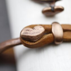 1 Set Half Cuff Bracelet Findings, Heart Bracelet Clasp, 57 mm Ø 8*4  mm