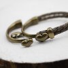 1 Set Half Cuff Bracelet Findings, Heart Bracelet Clasp, 57 mm Ø 8*4  mm