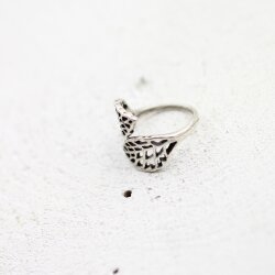 Ring Silver Openwork Ring Leaf Ring Lattice Ring