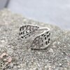 Ring Silver Openwork Ring Leaf Ring Lattice Ring