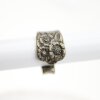 Besteckschmuck Ring, Blumen Ring, Altmessing