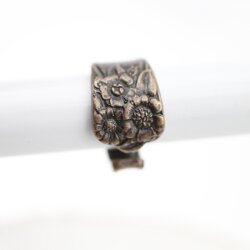 floral ring, Antique Copper