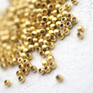 200 Messingperlen 3 mm ( 1,5  mm) Gold