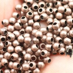 200 Brass Beads, Metal Spacer Beads 3 mm (Ø 1,5  mm) Antique Copper