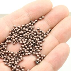 200 Messing Perlen 3 mm (Ø 1,5  mm) Altkupfer