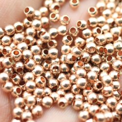 200 Brass Beads, Metal Spacer Beads 3 mm (Ø 1,5  mm) Rosegold