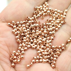 200 Messingperlen 3 mm (Ø 1,5  mm) Rosegold