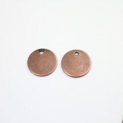 10 Brass Logo Tags 12 mm for engraving, Antique Copper