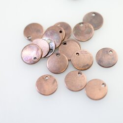 10 Brass Logo Tags 12 mm for engraving, Antique Copper