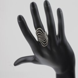 Wavy Layered Silver Ring