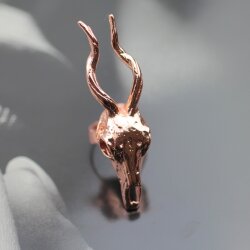 Rinderschädel Ring, Rosegold