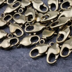 10 Raw Brass Lobster Clasps 17 x7 mm