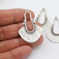 5 Antique Silver Tribal Charms Pendant, Ethnic Pendant