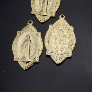 5 Miraculous Medal, Holy Mary charms, Gold
