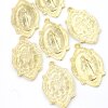 5 Miraculous Medal, Holy Mary charms, Gold