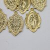 5 Miraculous Medal, Holy Mary charms, Gold