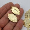 5 Miraculous Medal, Holy Mary charms, Gold