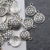 10 Silver Charm Flower of life, Sacred Geometry charm