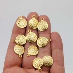 10 Gold Charm Flower of life, Sacred Geometry charm, Gold