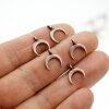 20 Half Moon Charms Pendants Antique Copper