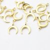 20 Half Moon Charms Pendants Gold