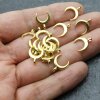 20 Half Moon Charms Pendants Gold