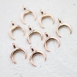 20 Halbmond Charms Anhänger Rosegold