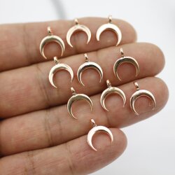 20 Halbmond Charms Anhänger Rosegold