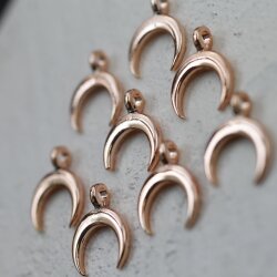 20 Halbmond Charms Anhänger Rosegold