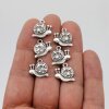 10 Snail Charms Pendant, Snail Double Side