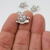 10 Snail Charms Pendant, Snail Double Side