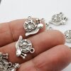 10 Snail Charms Pendant, Snail Double Side