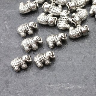 10 Metallperlen Elefant