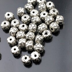 10 Silver heart Spacer beads