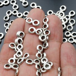 20 Metallperlen Zwischenperlen Silber Verbinder