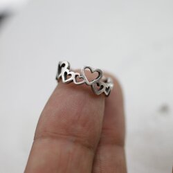 Herzring Silber, Infinity Heart