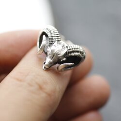 Ram horn ring, Ram head ring, Aries Ring