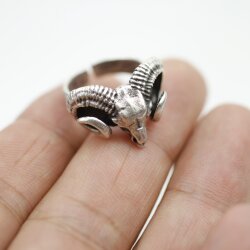 Ram horn ring, Ram head ring, Aries Ring