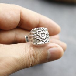 Spoon ring, Floral Spoon Ring