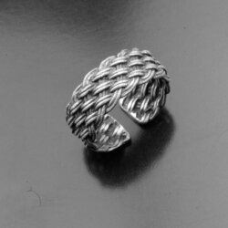 Braided Ring, Statement Silber Ring