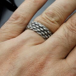 Braided Ring, Statement Silber Ring
