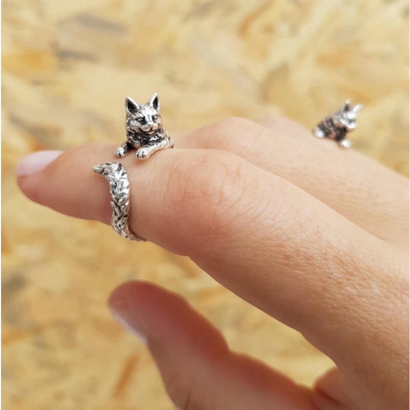 Animal Ring Cute Kitty Cat Ring, Animal Wrap Ring, 7,00 €