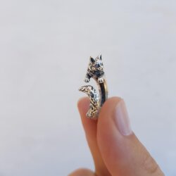 Katzen Ring,Tier Ring, Niedlicher Kitty Katzenring,Tier Wickelring