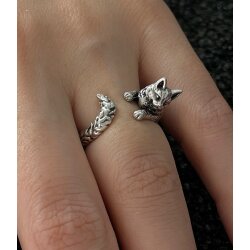 Animal Ring Cute Kitty Cat Ring, Animal Wrap Ring
