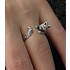 Katzen Ring,Tier Ring, Niedlicher Kitty Katzenring,Tier Wickelring