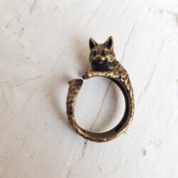 Katzen Ring,Tier Ring, Niedlicher Kitty Katzenring,Tier Wickelring