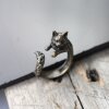 Katzen Ring,Tier Ring, Niedlicher Kitty Katzenring,Tier Wickelring