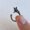 Katzen Ring,Tier Ring, Niedlicher Kitty Katzenring,Tier Wickelring