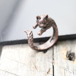 Animal Ring Cute Kitty Cat Ring, Animal Wrap Ring